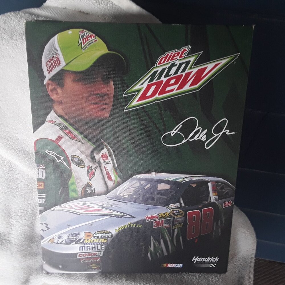 Dale Earnhardt Jr canvas print, diet mountain dew 11 x 14
